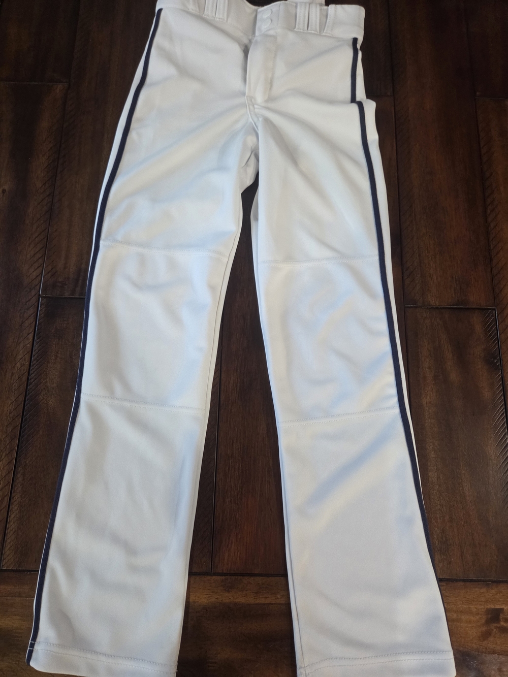 Champro YM White Baseball Pants with Navy Side Stripe